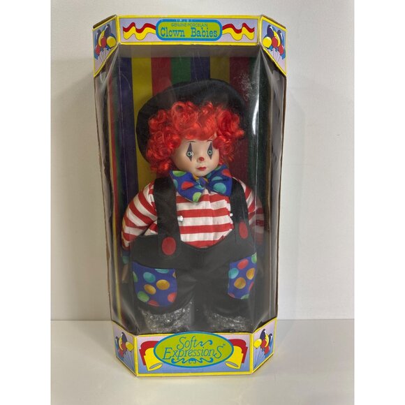 DanDee Soft Expressions Genuine Porcelain Clown Babies in Original Box - Picture 1 of 11